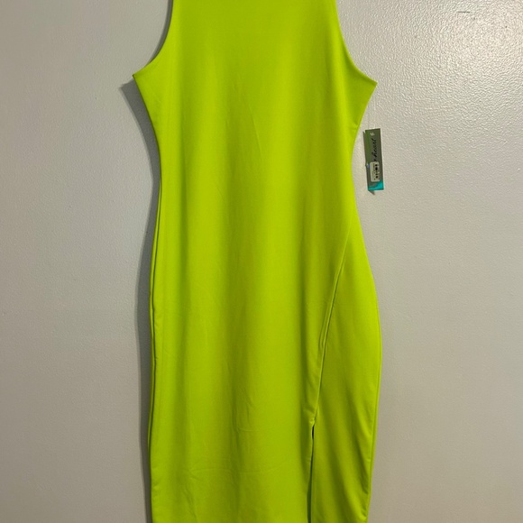 Neon Green Bodycon Dress - Picture 2 of 3